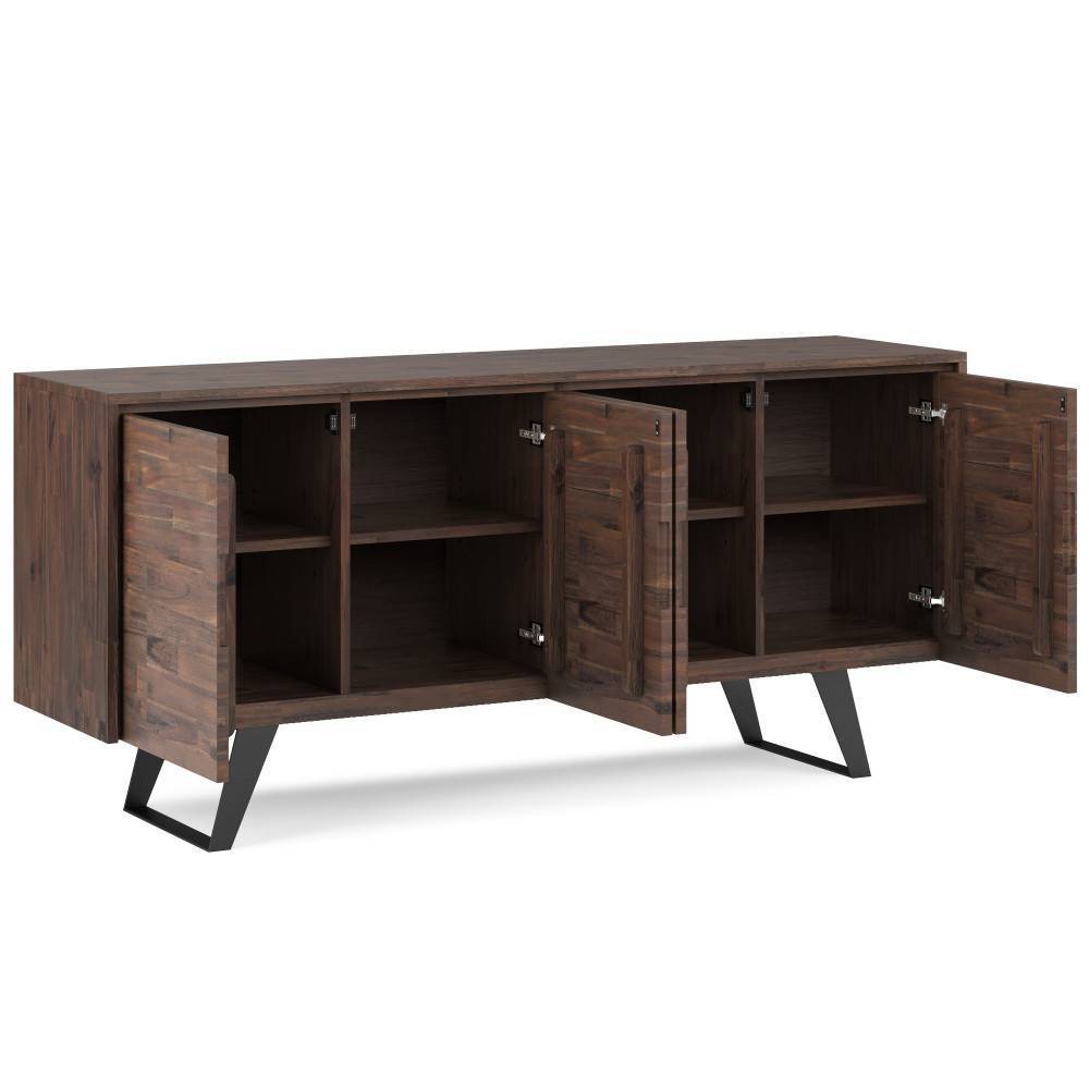 Photos - Storage Сabinet Mitchell Large 4 Door Sideboard Buffet Distressed Charcoal Brown - WyndenH