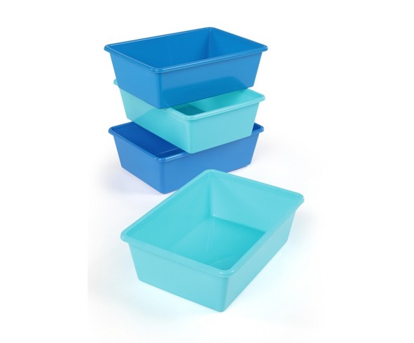 Large Bins Navy/Teal - Tot Tutors