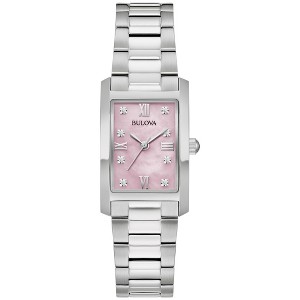 Bulova Ladies Quartz Dress Classic Watch,  Silver-Tone Stainless Steel Bracelet, Pink Dial, 3 Hand - 1 of 4