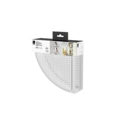 White Metal Corner Shower Caddy Set with Suction Mount