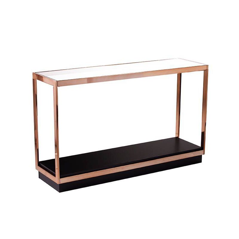 Lexing Glass Top Console Table Champagne - Aiden Lane, 4 of 8