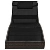 vidaXL Comfortable and Adjustable Sun Lounger - Poly Rattan, Steel Frame, Textilene Fabric, Water-Resistant - Brown/Black - 3 of 4