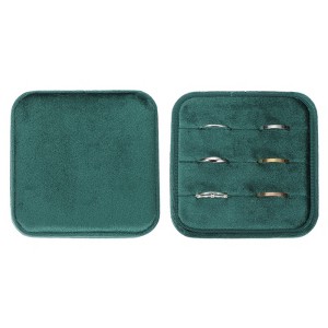 Unique Bargains Velvet Ring Organizing Display Mini 3 Slot Jewelry Storage Box - 1 of 4