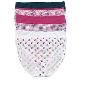 Felina Cotton Stretch Hi Cut Panty (6-Pack) Full Coverage Underwear for Women - Sexy Lingerie Panties for Women, Style: C1818 - 1 of 2