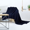 PiccoCasa Home Decor Soft 100% Cotton Cable Knit Throw Bed Blanket  for Sofa - 4 of 4