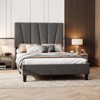Twin to King Size Bed Frame with Adjustable Headboard, Linen Upholstered Platform Bed Frame with Wood Slat Support, No Box Spring Needed - 4 of 4
