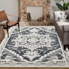 Area Rug Non-Slip Vintage Floral Carpet - Non-Shedding Textured Throw Rug for Living Room, Bedroom, Kitchen - 2 of 4