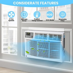 12000btu Window Air Conditioner With Wi-fi Enabled, Remote Control, Air Conditioner Window Unit Cooling Up To 550sq.ft, 115v Window Ac Units For Rooms - 1 of 4