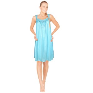 JEFFRICO Womens Sleeveless Nightgowns Sleepwear Soft Pajama Dress Nightshirts - 1 of 4