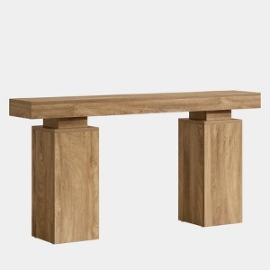 Wooden 63-Inch Long Console Table, Farmhouse Entryway Table Behind Couch, Modern Foyer Stand Entry Station for Living Room, Entrance, Hallway - 1 of 4
