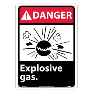 National Marker Explosive Gas 14X10 .040 Aluminum Danger Sign DGA42AB - 1 of 1