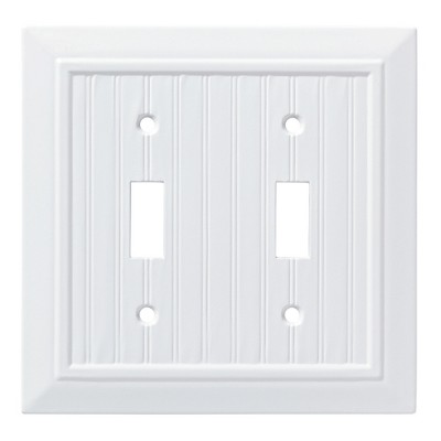 Franklin Brass Classic Beadboard Double Switch Wall Plate White