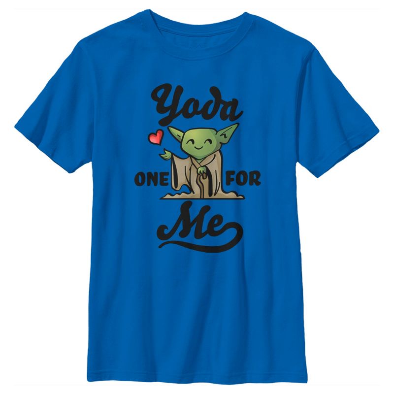 Boy's Star Wars Valentine's Day Yoda One for Me Cartoon T-Shirt, 1 of 6