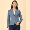 Allegra K Women's Elegant Work Office Lapel Collar Button Down Regular Fit Suit Blazer - 3 of 4