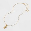 14K Gold Dipped Mother of Pearl Tree and Heart Charm Necklace - Gold - 3 of 4