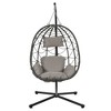 Skran Egg Chair with Stand Indoor Outdoor Swing Chair Patio Wicker Hanging Egg Chair Hanging Basket Chair with Stand - 4 of 4