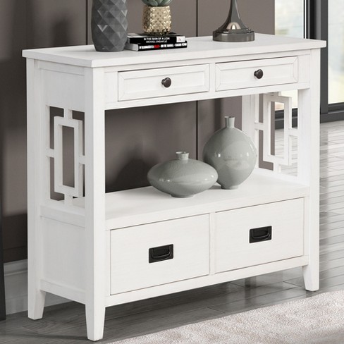 White and store pine console table