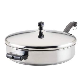 Farberware Classic Series 4.5qt Stainless Steel Saute Pan with Helper Handle and Lid Silver