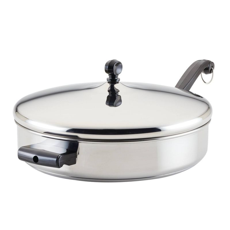 Farberware Classic Series 4.5qt Stainless Steel Saute Pan with Helper Handle and Lid Silver, 1 of 10