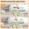 Toddler Table and Chair Set, Height Adjustable Kids Table and Chair Set of 4, Toddler Table for Reading, Drawing, Eating, for Ages Over 3 - 4 of 4