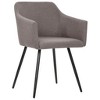 vidaXL Dining Chair Set of 2 Taupe Fabric (100% polyester), metal - 2 of 2