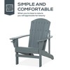 Outsunny Wooden Adirondack Chair, Outdoor Patio Lawn Chair with Cup Holder, Weather Resistant Lawn Furniture, Classic Lounge for Deck, Garden,Grey - 4 of 4