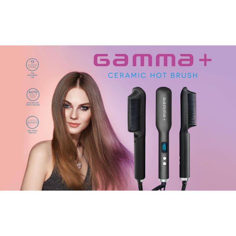 GAMMA+ Ceramic Hot Brush with Cool Touch Technology Reduces Frizz, Static, and Straightens Hair, 6 of 7