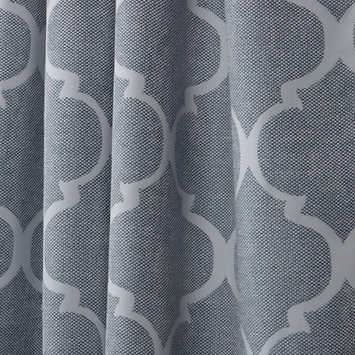 Chambray Blue Polyester Room-Darkening Curtain Panels, 52" x 84"
