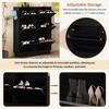 MOEPISY Modern Elegant Narrow Tipping Bucket Shoe Cabinet with 6 Flip Drawers, Free-Standing Shoe Rack with 3 Silvery Hooks, Black - 3 of 4