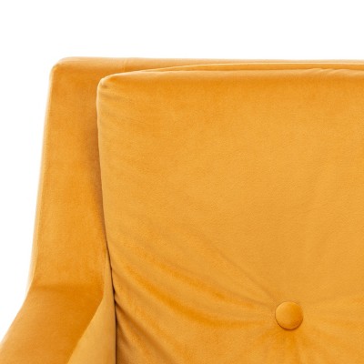 Marigold Velvet Transitional Accent Chair with Gold Leg Caps