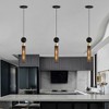DAKAFUL 3PackAdjustable Metal Mesh Pendant Light with Spray - Painted Ironwork, E26 Base,Modern Cylinder Pendant Lamp for Kitchen Dining Room(Black) - 3 of 4