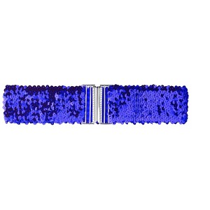 Allegra K Women's Stretchy Metal Interlock Buckles Sequins Decor Belts for Dress 1 Pc
 60cm/23.62" Royal Blue - 1 of 4