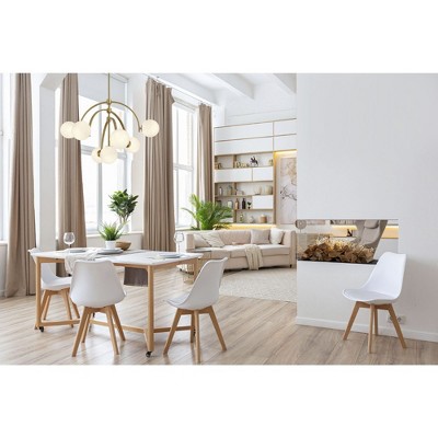 Marias 7-Light Warm Brass Globe Chandelier with Strie Glass