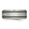 Black Bow Jewelry Men's 9mm Titanium & Enamel 1/2ctw Diamond Ridged Standard Fit Band - 3 of 4