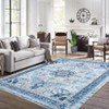 Bedroom/Living Room/Kitchen Indoor Rug - Vintage Oriental Medallion Washable Non-Slip Carpet, Soft Low Pile Distressed Accent Mat - 3 of 4