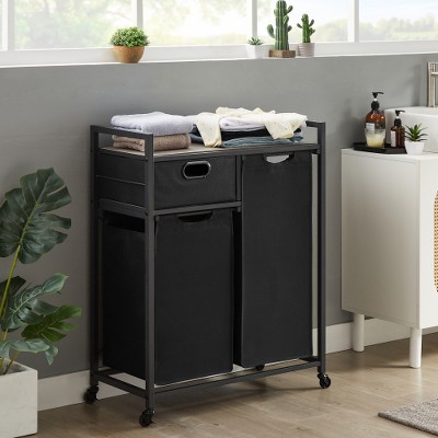 Laundry basket, laundry basket with drawers, 2 laundry sorting machines, 2 bags, 1 storage rack