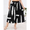 Coolmee Womens Plus Size Maxi Skirt Long Shirring Pleated Skirts Elastic High Waisted A Line Skirts - 3 of 4
