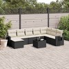 vidaXL Garden Sofa Set Black and Cream White - 2 of 4