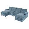 TiramisuBest U-Shaped Chenille Sectional Sofa with Adjustable Armrest Pillows - 4 of 4