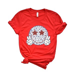 Simply Sage Market SmileyWorld Leopard Smiley Peace Sign Short Sleeve Tee - 1 of 4