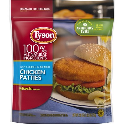 Tyson All Natural Chicken Breast Patties - Frozen - 26oz