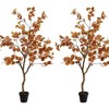Coucheta Artificial Eucalyptus Tree in Pot, Fall Thanksgiving Decor for Indoor Outdoor Porch Fireplace, Faux Autumn Ficus Plant - 3 of 3