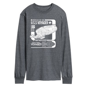 Men's - Star Trek - Voyager Schematic Long Sleeve Graphic T-Shirt - 1 of 4