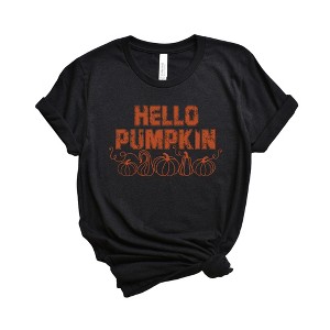 Simply Sage Market Women's Hello Pumpkin Distressed Short Sleeve Graphic Tee - 1 of 2