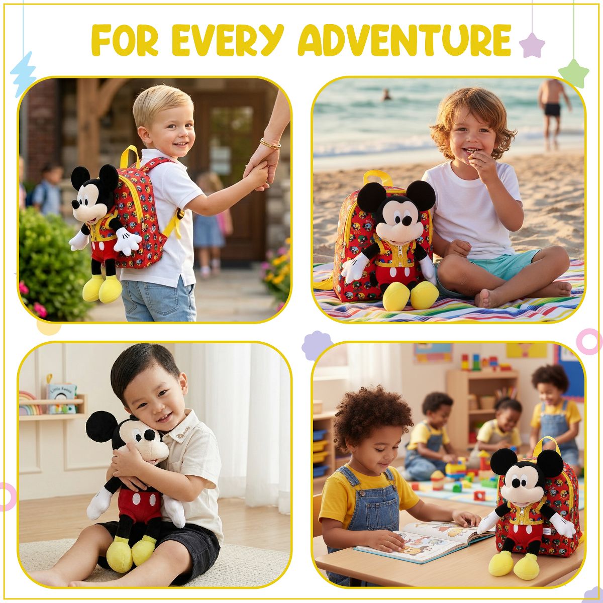 Disney Mickey Mouse Preschool Plush Mickey & 10" Backpack - thumbnail 5