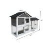 TiramisuBest Furniture Style Dog Crate Side Table on Wheels with Double Doors and Lift Top.Grey,38.58inw x 25.5ind x 27.36inh. with Grey for - 4 of 4