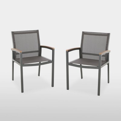 threshold afton metal stacking chair