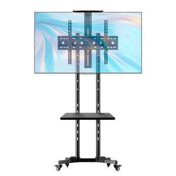 SYLVOX Rolling TV Stand Mobile TV Cart for 32-75 inch TVs, Floor TV Stand with Lockable Wheels, Height Adjustable Movable TV Stand up to 99 lbs