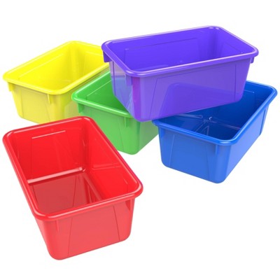 Photo 1 of 5pk Small Cubby Bin Assorted Colors - Storex