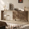 SKONYON Modern StorageCabinet 3 Doors Cabinet with Adjustable Shelves, Durable Wood Frame, Raised Base and Multi-Purpose Home Organization - 3 of 4